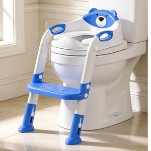Shelf#1  Blue Toddler Toilet Training Seat with Ladder